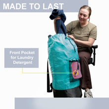 Load image into Gallery viewer, Laundry Bag Backpack with Front Mesh Pocket - Turquoise