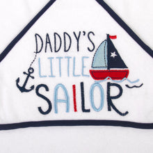 Load image into Gallery viewer, 6-pc. Baby Bath Set w/ Hooded Towel & Wash Cloths - Daddy's Little Sailor
