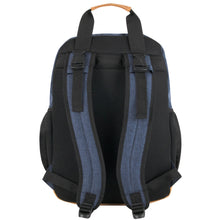 Load image into Gallery viewer, Fisher-Price Fastfinder Multi-Pocket Denim Diaper Bag Backpack With Changing Pad And Stroller Straps