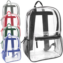 Load image into Gallery viewer, Classic 17 Inch Clear Backpack - 5 Colors
