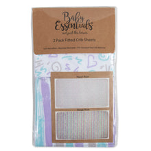 Load image into Gallery viewer, Baby Crib Mattress Fitted Sheets 2-Pack - Hearts & Stripes