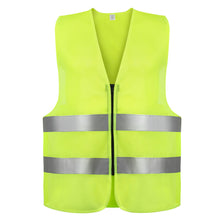 Load image into Gallery viewer, Adult Zippered High Visibility Safety Vest With Reflective Strips