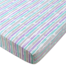 Load image into Gallery viewer, Baby Crib Mattress Fitted Sheets 2-Pack - Hearts & Stripes