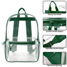 Load image into Gallery viewer, Classic 17 Inch Clear Backpack - Green