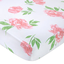 Load image into Gallery viewer, Baby Crib Mattress Fitted Sheets 2-Pack - Floral Pink