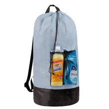 Load image into Gallery viewer, Wholesale Laundry Bag Backpack with Front Mesh Pocket - Grey