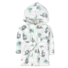 Load image into Gallery viewer, Elephant Print Toddler Robe - White