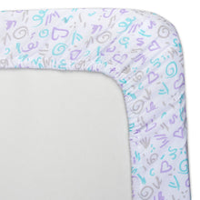 Load image into Gallery viewer, Baby Crib Mattress Fitted Sheets 2-Pack - Hearts & Stripes