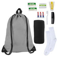 Load image into Gallery viewer, 10-Piece Deluxe Hygiene Kit with Drawstring Bag, Socks, Blanket