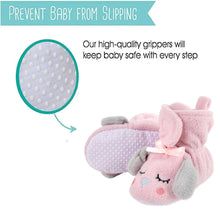 Load image into Gallery viewer, Fleece Baby Booties - Cozy Pink Puppy