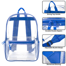 Load image into Gallery viewer, Classic 17 Inch Clear Backpack - Blue