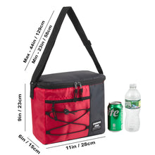 Load image into Gallery viewer, Fridge Pak 12 Can Bungee Cooler Bag With Front Zippered Pocket - 4 Colors