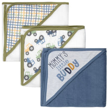 Load image into Gallery viewer, 6-pc. Baby Bath Set w/ Hooded Towel & Wash Cloths - Daddy's Little Buddy