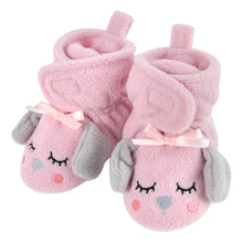 Load image into Gallery viewer, Fleece Baby Booties - Cozy Pink Puppy