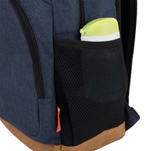 Load image into Gallery viewer, Fisher-Price Fastfinder Multi-Pocket Denim Diaper Bag Backpack With Changing Pad And Stroller Straps