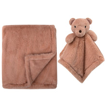 Load image into Gallery viewer, Baby 2 Piece Set Fleece Blankets 36" x 30" & Snuggler - Bear