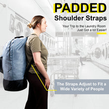 Load image into Gallery viewer, Wholesale Laundry Bag Backpack with Front Mesh Pocket - Grey