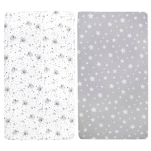 Load image into Gallery viewer, Baby Crib Mattress Fitted Sheets 2-Pack - Grey Sky