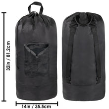Load image into Gallery viewer, Laundry Bag Backpack with Front Mesh Pocket - Black