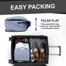 Load image into Gallery viewer, Travel Hanging Toiletry Bag - Navy Stripe