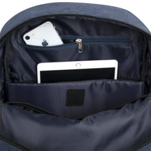 Load image into Gallery viewer, Fisher-Price Fastfinder Multi-Pocket Denim Diaper Bag Backpack With Changing Pad And Stroller Straps