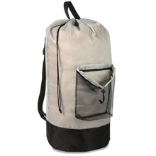Load image into Gallery viewer, Wholesale Laundry Bag Backpack with Front Mesh Pocket - Khaki