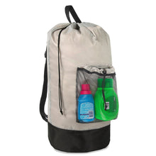 Load image into Gallery viewer, Wholesale Laundry Bag Backpack with Front Mesh Pocket - Khaki