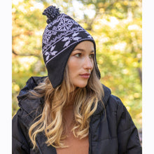 Load image into Gallery viewer, Adult Toboggan Winter Hat with Ear Flaps - 3 Prints