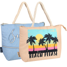 Load image into Gallery viewer, Fridge Pak Insulated Zippered Beach Totes - 2 Prints
