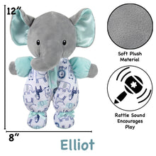 Load image into Gallery viewer, Baby Essentials Blue Elephant Plush With Rattle