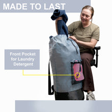 Load image into Gallery viewer, Wholesale Laundry Bag Backpack with Front Mesh Pocket - Grey