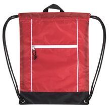 Load image into Gallery viewer, 18 Inch Front Zippered Drawstring Backpack - 3 Color Assortment

