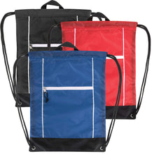 Load image into Gallery viewer, 18 Inch Front Zippered Drawstring Backpack - 3 Color Assortment
