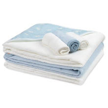 Load image into Gallery viewer, 6-Piece Baby Bath Set with Hooded Bath Towel &amp; Wash Cloth - Woodland Theme
