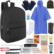 Load image into Gallery viewer, Warm Essential 24-piece Homeless Care Hygiene Kit with Backpack, Poncho, Socks
