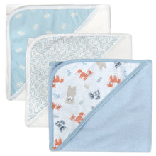 Load image into Gallery viewer, 6-Piece Baby Bath Set with Hooded Bath Towel &amp; Wash Cloth - Woodland Theme
