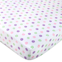 Load image into Gallery viewer, Baby Crib Mattress Fitted Sheets 2-Pack - Purple &amp; Pink Floral

