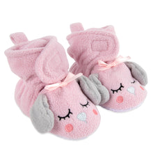 Load image into Gallery viewer, Fleece Baby Booties - Cozy Pink Puppy
