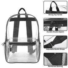 Load image into Gallery viewer, Wholesale Classic 17 Inch Clear Backpack - Black
