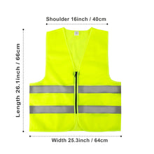 Load image into Gallery viewer, Adult Zippered High Visibility Safety Vest With Reflective Strips
