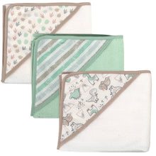 Load image into Gallery viewer, 6-Piece Baby Bath Set with Hooded Bath Towel &amp; Wash Cloth - Dinosaur Theme
