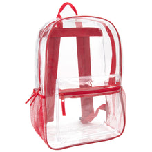 Load image into Gallery viewer, Classic 17 Inch Clear Backpack - Red

