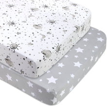 Load image into Gallery viewer, Baby Crib Mattress Fitted Sheets 2-Pack - Grey Sky
