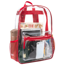 Load image into Gallery viewer, Classic 17 Inch Clear Backpack - Red
