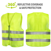 Load image into Gallery viewer, Adult Zippered High Visibility Safety Vest With Reflective Strips
