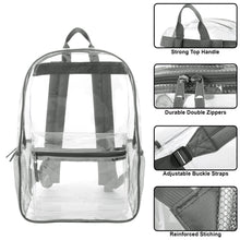 Load image into Gallery viewer, Classic 17 Inch Clear Backpack - Grey
