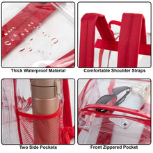 Load image into Gallery viewer, Classic 17 Inch Clear Backpack - Red
