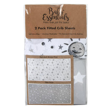 Load image into Gallery viewer, Baby Crib Mattress Fitted Sheets 2-Pack - Grey Sky
